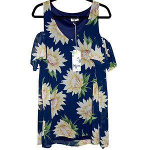 NWT Show Me Your Mumu Birdie Ruffle‎ Cold Shoulder Floral Dress Size S
